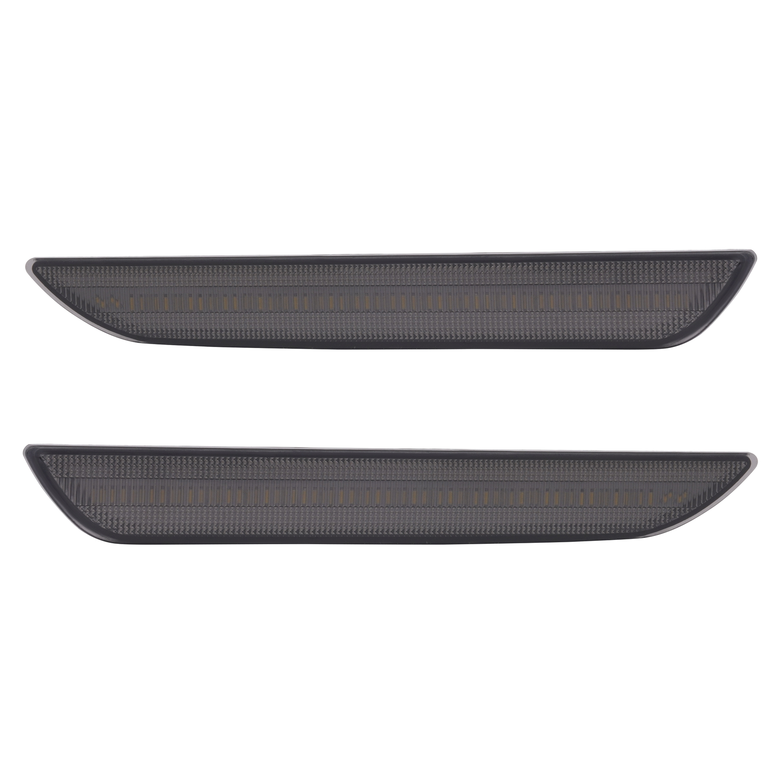 2PCS White LED Side Marker Lights Rear For Ford Mustang 2015-2023 Smoked Lens