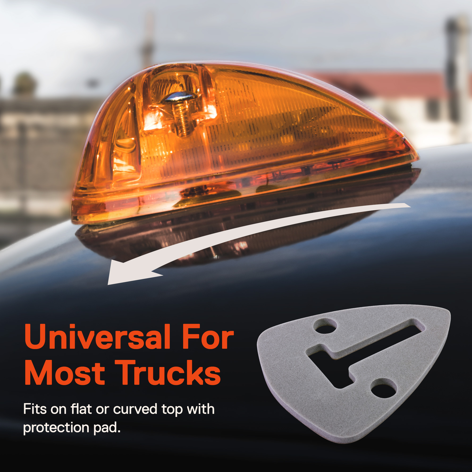 DOT Amber LED Teardrop Cab Roof Marker Lights for 94-98 Ford Dodge Ram Truck Van