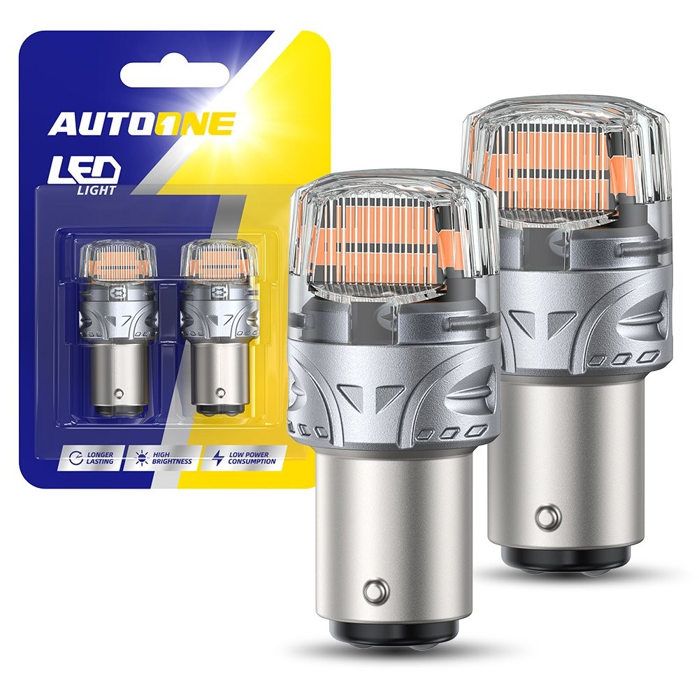AUTOONE 1157 LED Turn Signal Light Bulbs Golden Yellow Anti Hyper Light BRS EXD