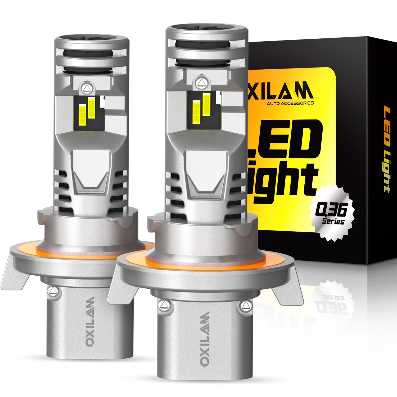 Q36 Upgraded 9008 H13 LED Bulb Combo Hi/Lo Beam Headlight 1:1 Size 600% Brighter
