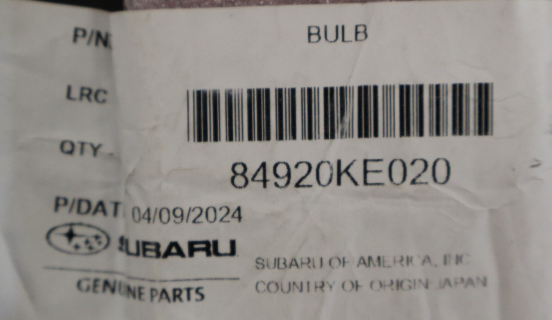 NEW OEM Genuine Subaru Signal Lamp Bulb 84920KE020