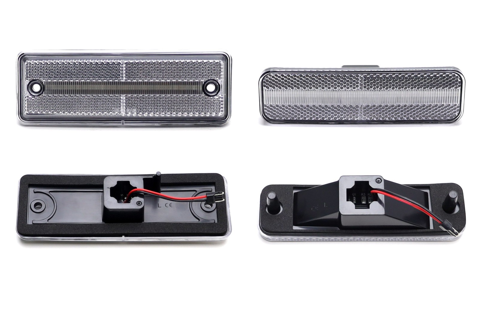 4pc Set Clear Lens Amber/Red Full LED Side Marker Lights For El Camino/Caballero