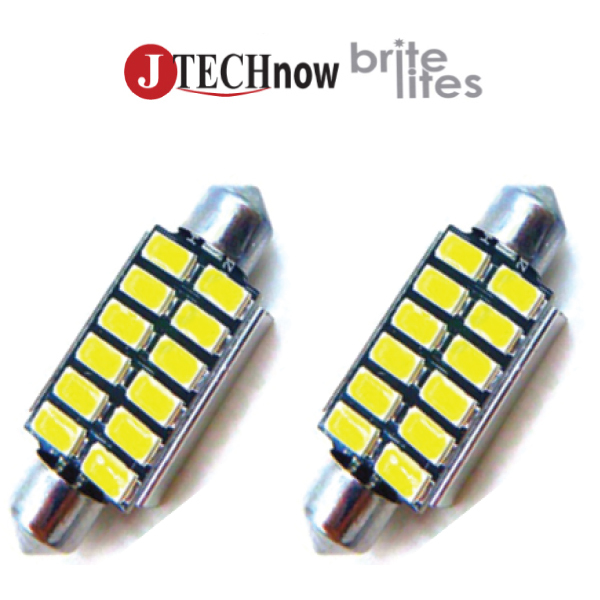 Jtech 2x 42mm(1.65″) 12 5630 SMD Canbus White LED Bulb 211, 212, 211-2, 212-2