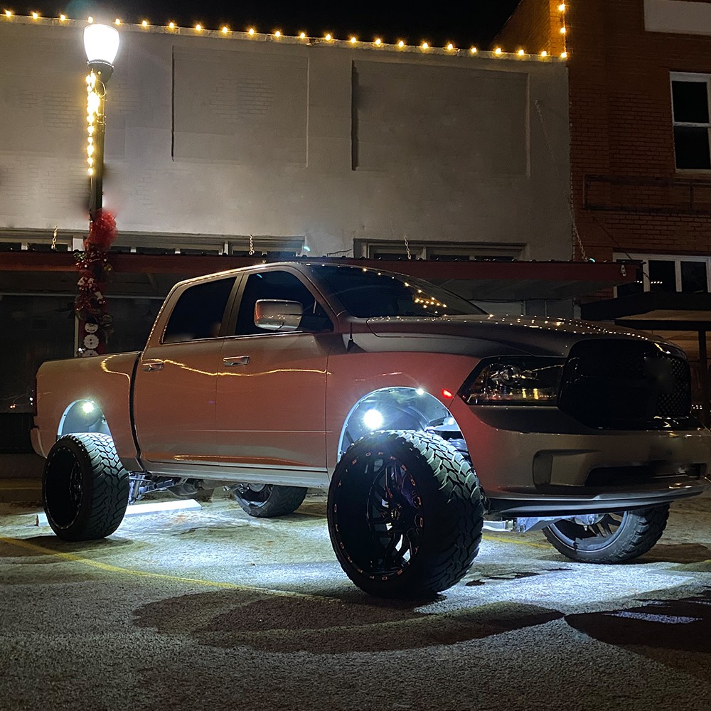 96PCS Cold White LED Pods Rock Light Kit Underbody Glow Lamps For Pickup Truck