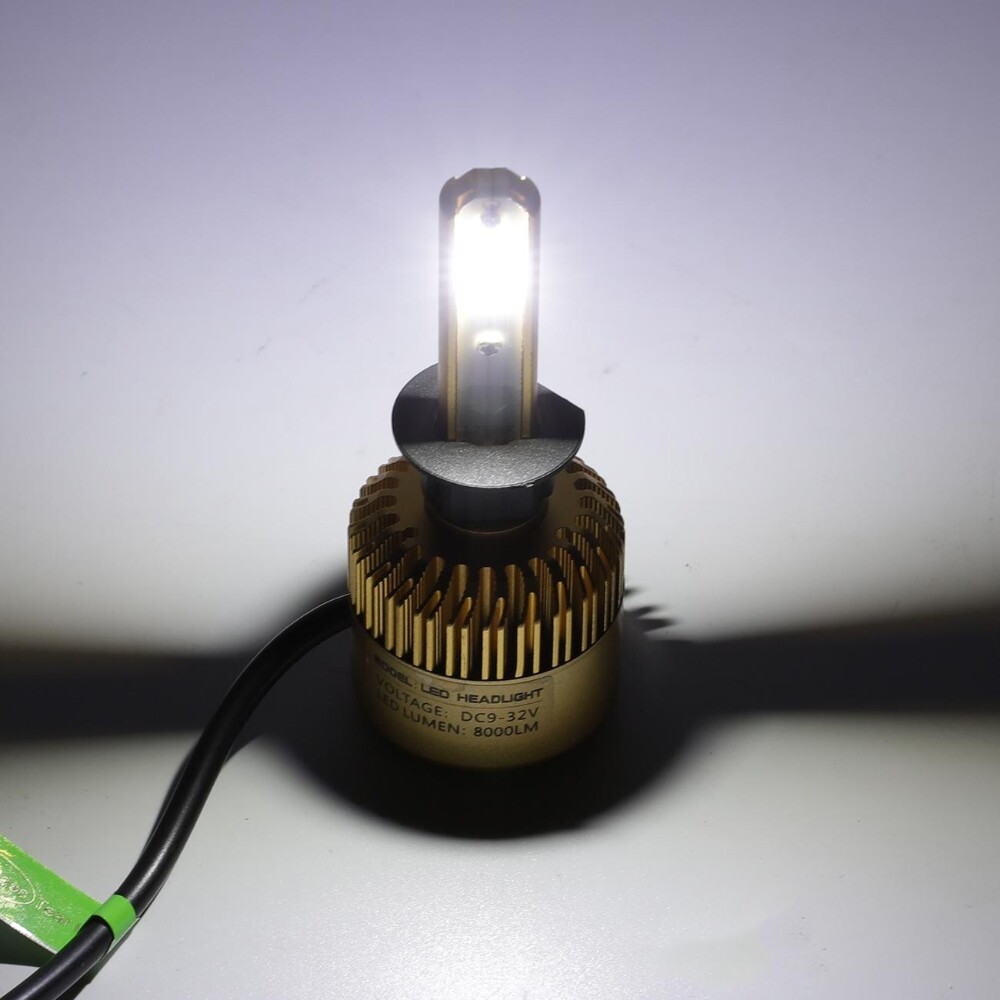 AUXBEAM H1 LED Headlight Bulbs Kit High Low Beam Clear White 6500K 8000LM Bright