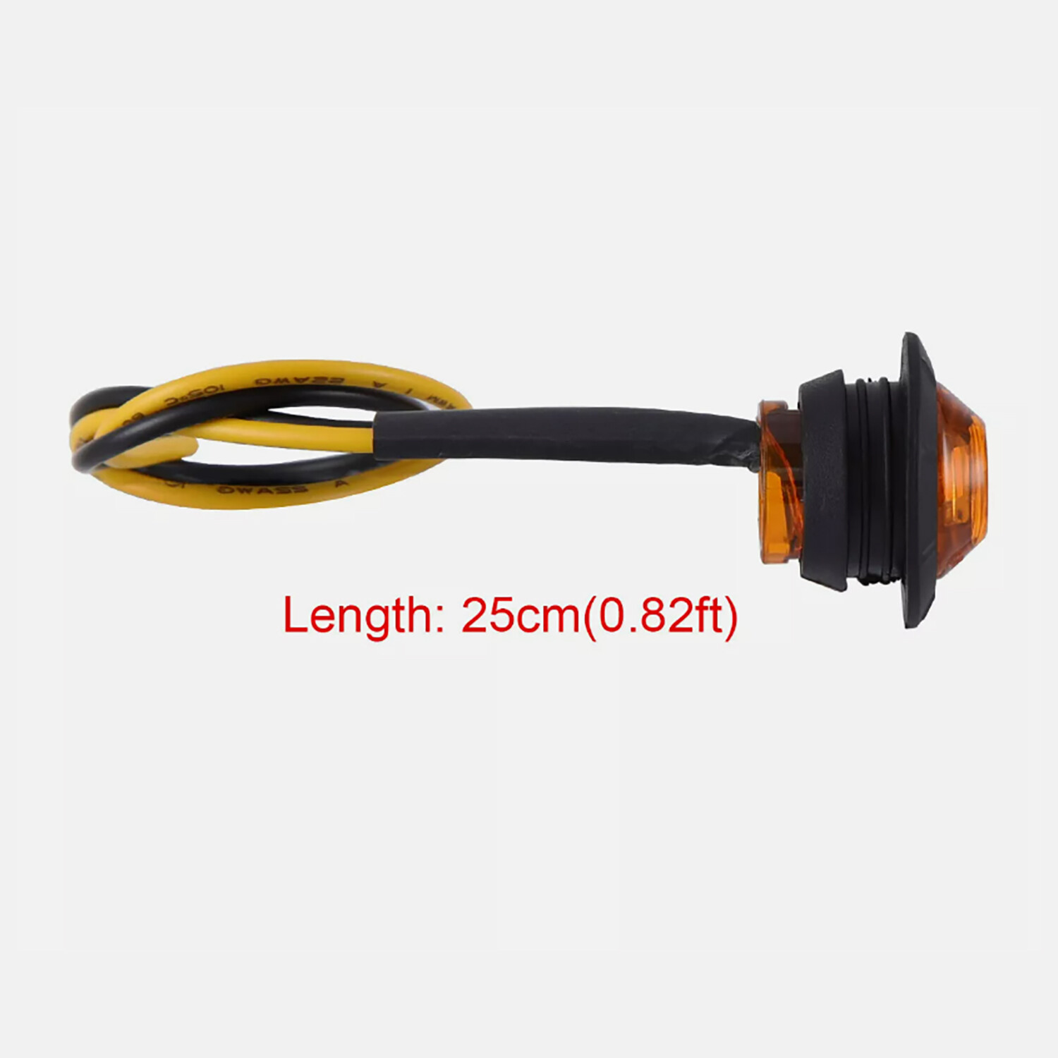 3/4″ 12V Marker Lights LED Truck Trailer Round Side Bullet Light Amber Red Lamps