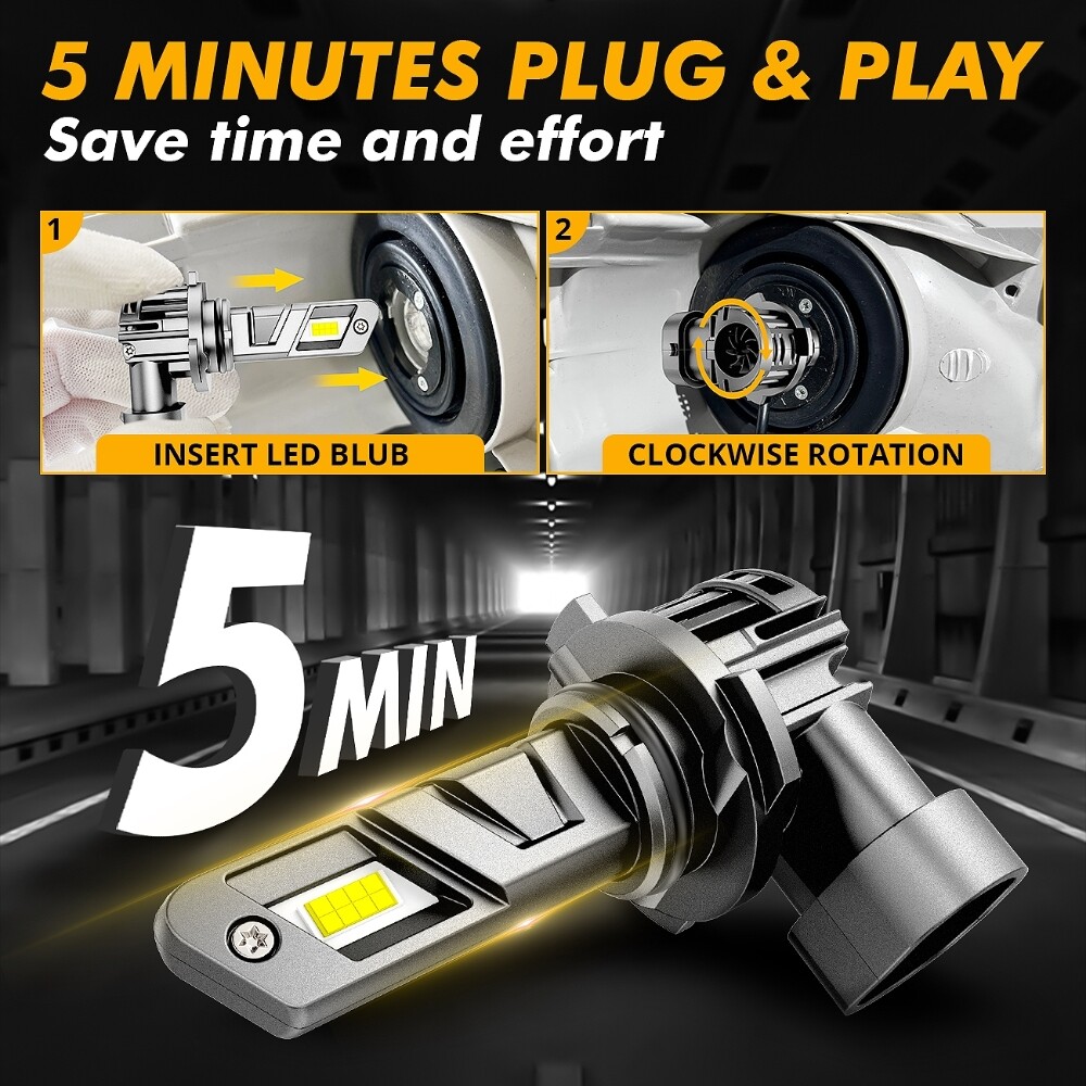 AUXBEAM 9004 9005 9006 9007 9012 H4 H7 H11 H13 LED Headlight Bulbs 70W 25000LM