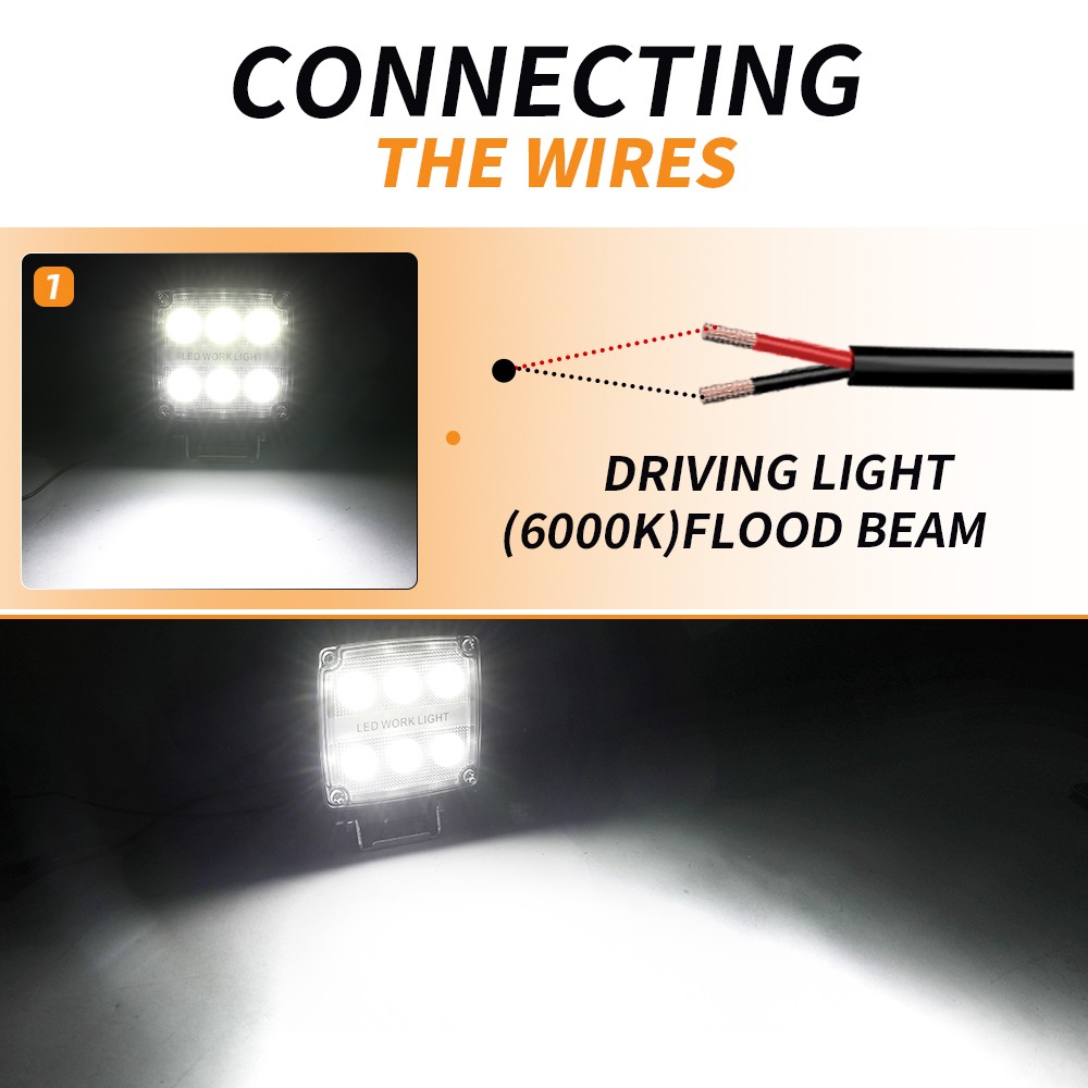 2pcs 4″Inch LED Work Flood Light fit Truck Tractor Forklift Loader Dustproof 12V