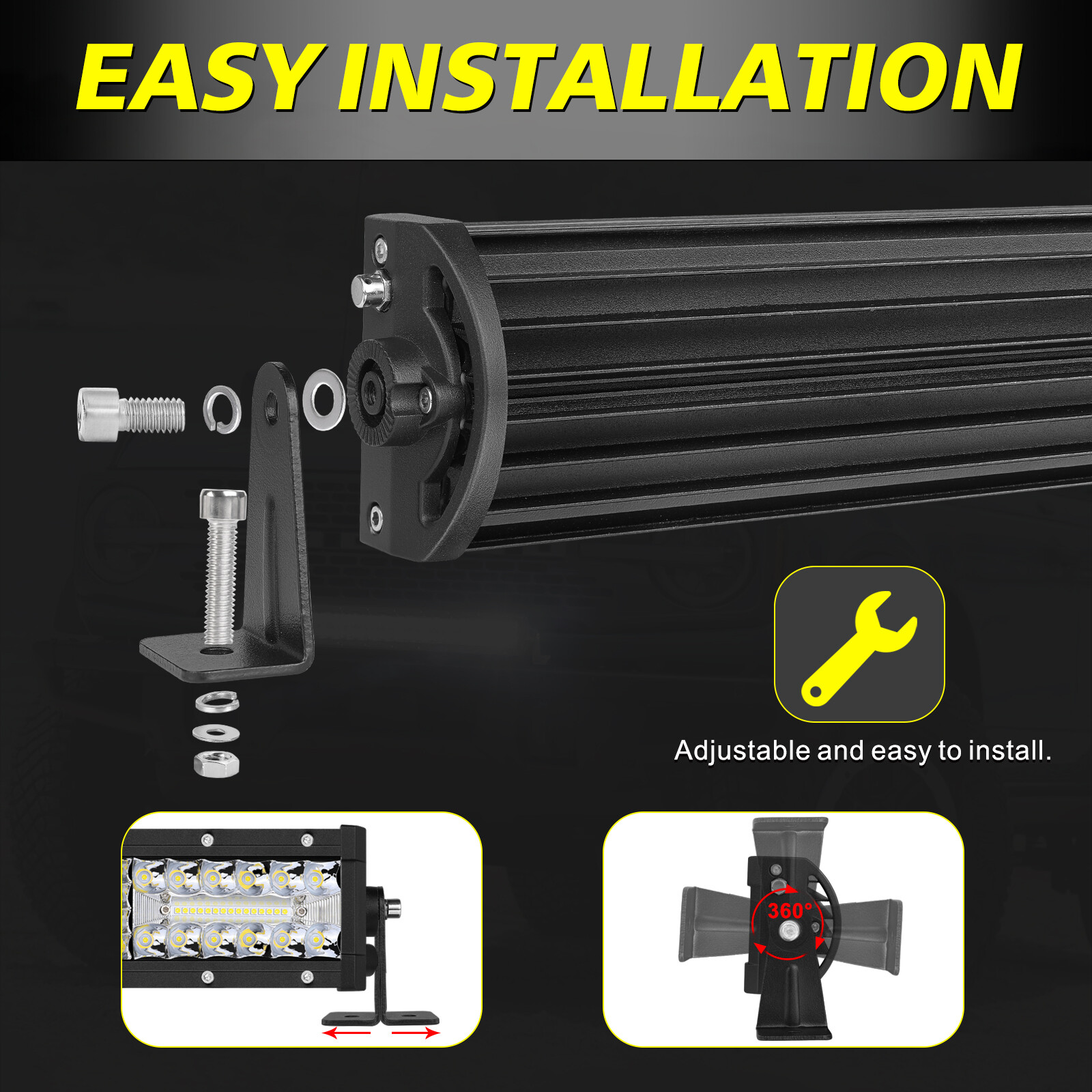 20″30″40″54″ LED Work Light Bar Driving Truck ATV Offroad For Jeep Wrangler JK
