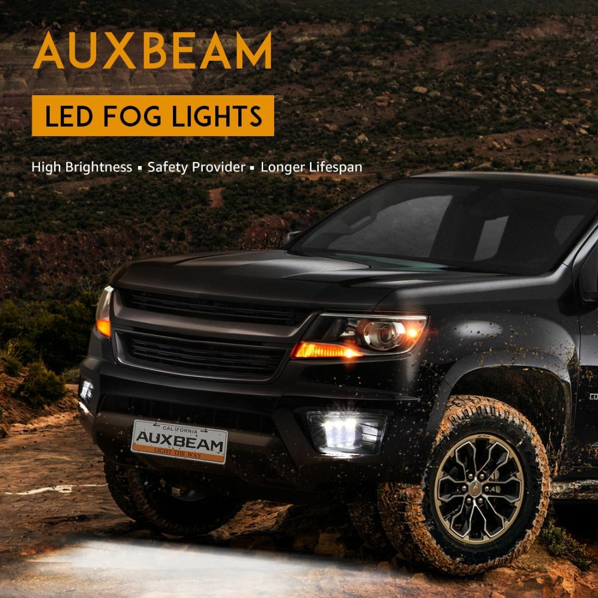 AUXBEAM LED Fog Lights Lamp for 2007-2016 Chevrolet Silverado 1500 2500HD 3500HD