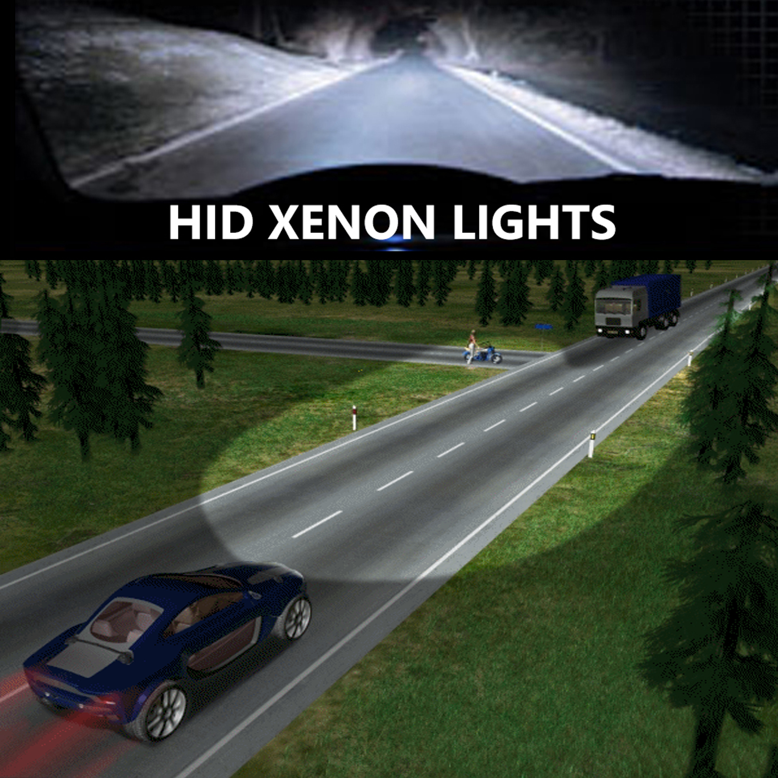 Xentec Xenon HID Kit 35W Dual beam Halogen High + HID Low H13 9008 10000K 10K