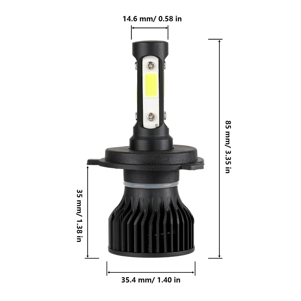 4-sides 9003 H4 HB2 LED Headlight Conversion High&Low Beam 6500K Bulbs 1500000LM