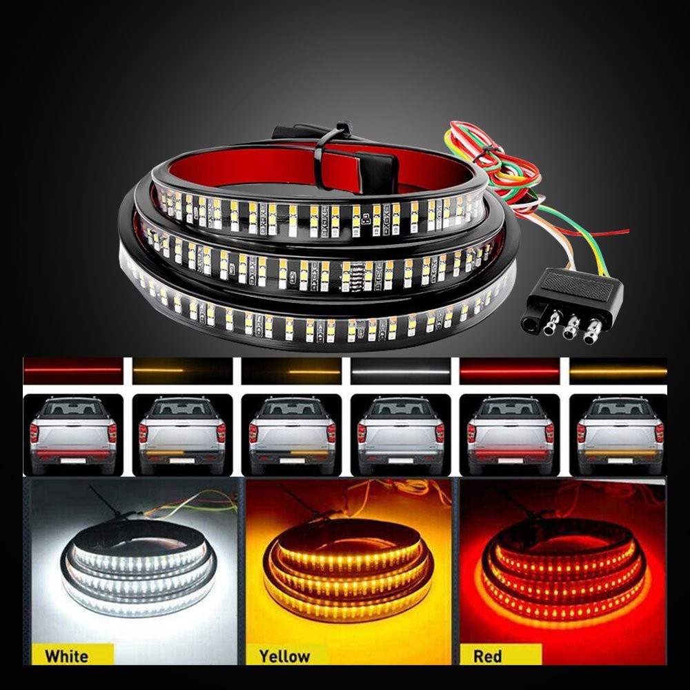 60″ 3 Row 432-LED Truck Strip Tailgate Light Bar Reverse Brake Tail Signal Lamp