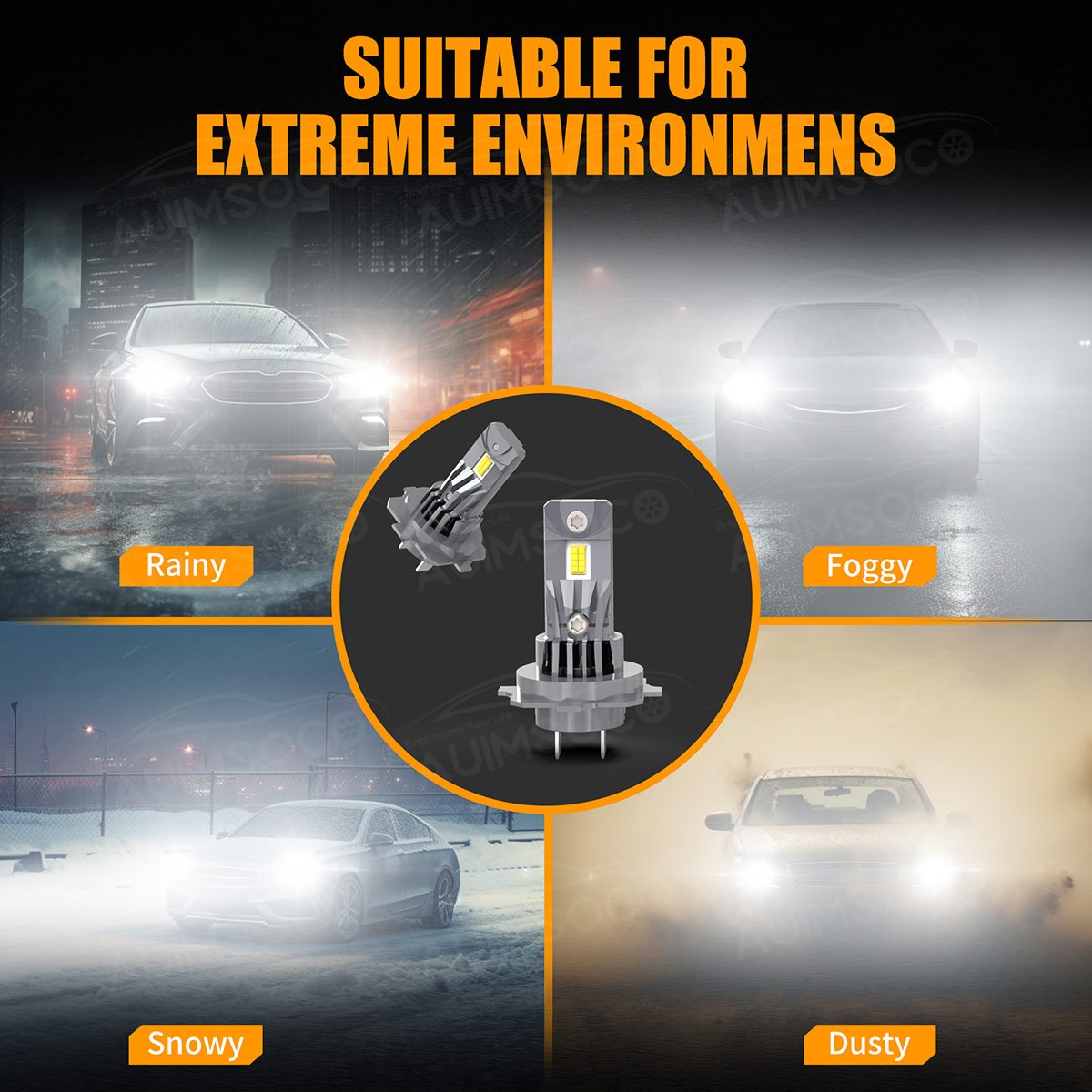 For Hyundai Santa Fe Sport 2013-2016 LED Headlight Bulbs High Low Beam Fog Light