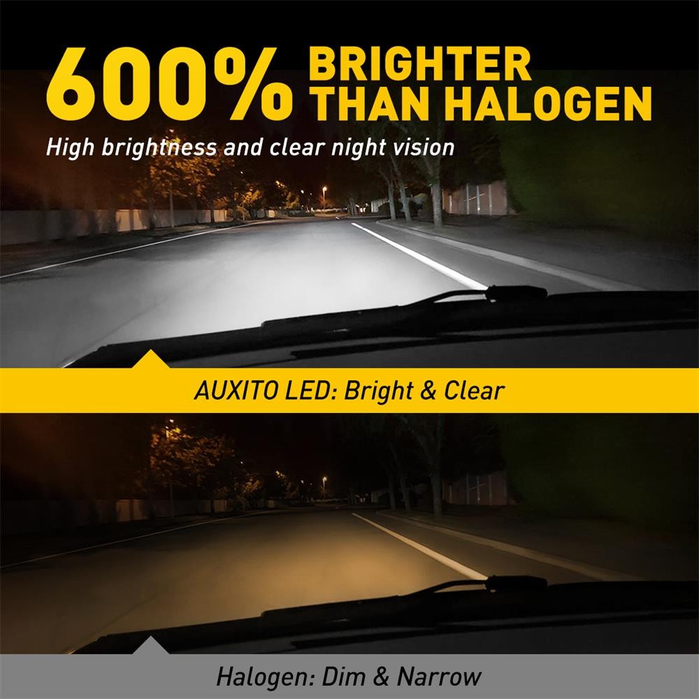 Light Bulbs Headlamps AUXITO 9005/9006/H11/9012/9004/9007 White LED Headlights