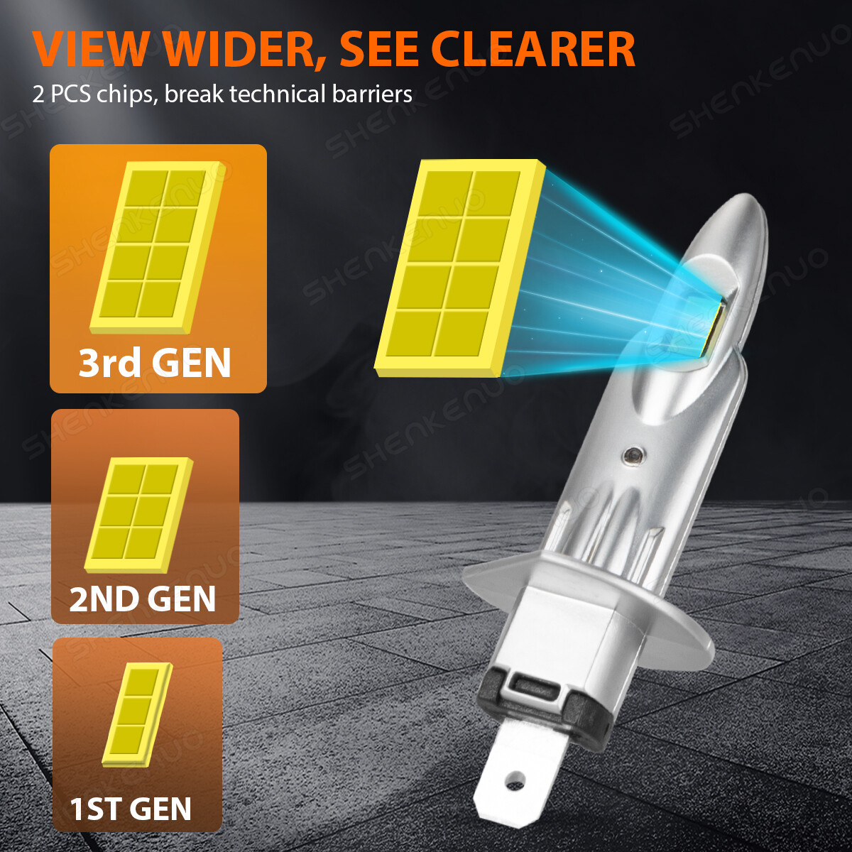 Super White H1 LED Headlights Bulbs Conversion Kit High Low Beam Lamp 6500K