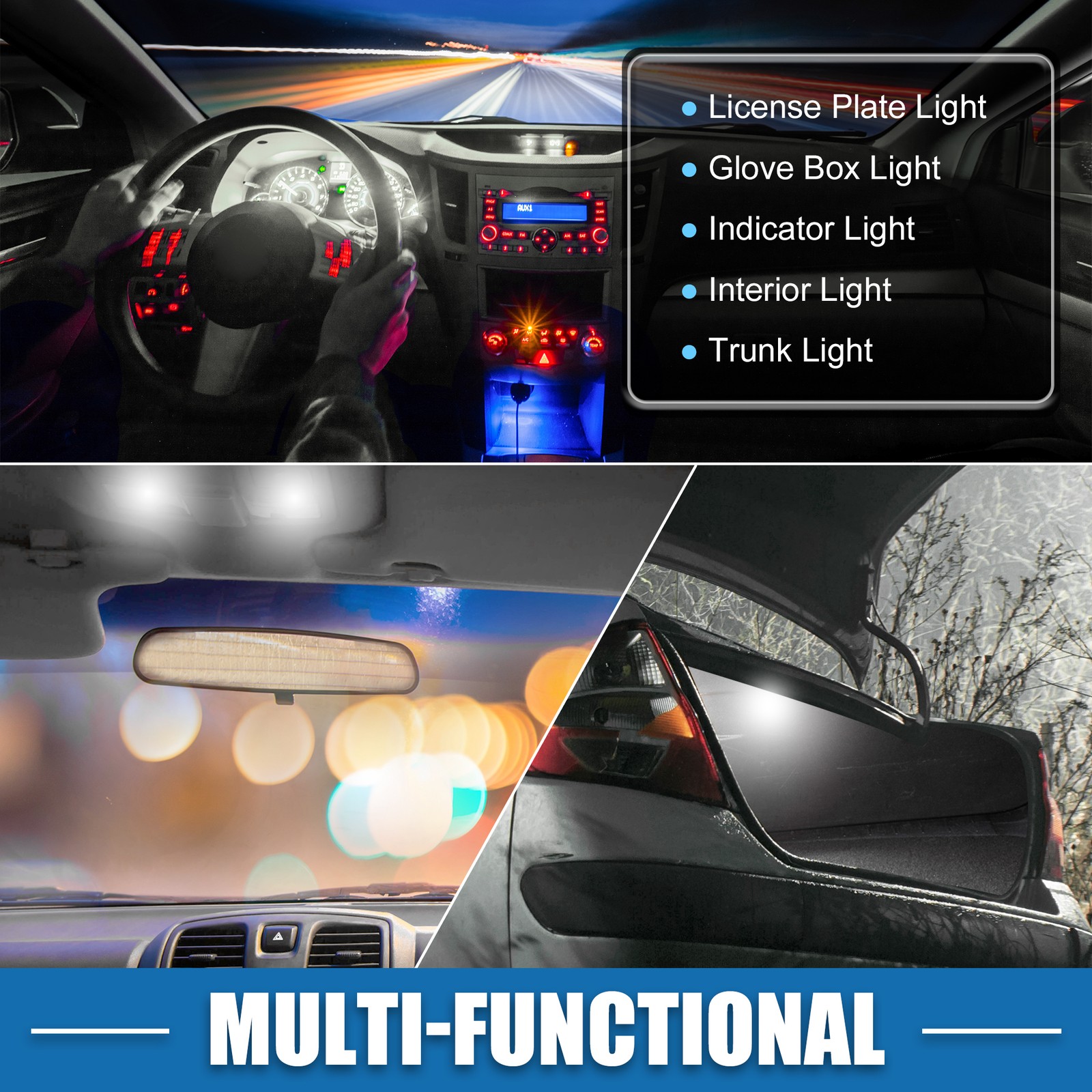 LED Festoon Light White LED 36mm 6411 C5W LED 16SMD 4014 Chipsets Metal 10Pcs