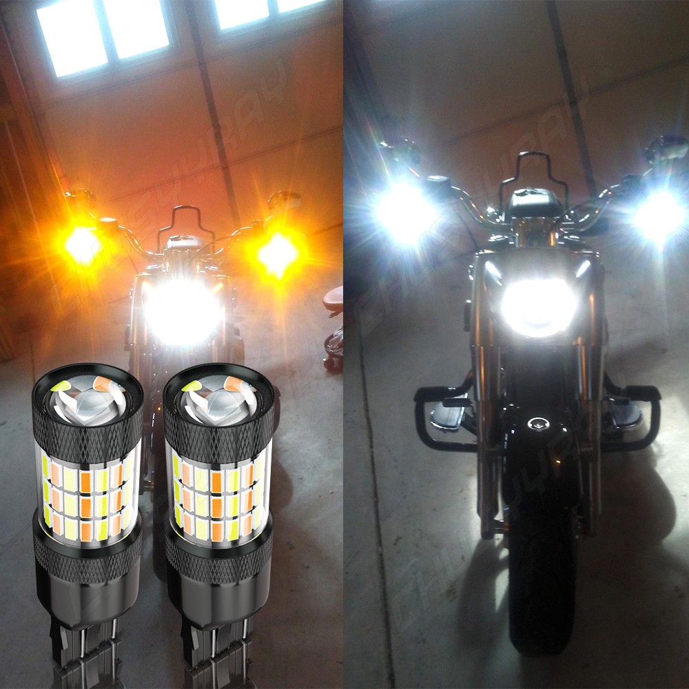 LED Front Rear Turn Light Signal Blinker Bulbs 7441 7440 Amber Error Free A++