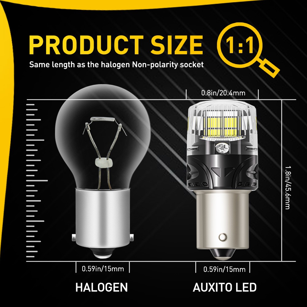 2-20 1156 LED Reverse Turn Signal DRL Bulbs 6500K White Super Bright Plug & Play