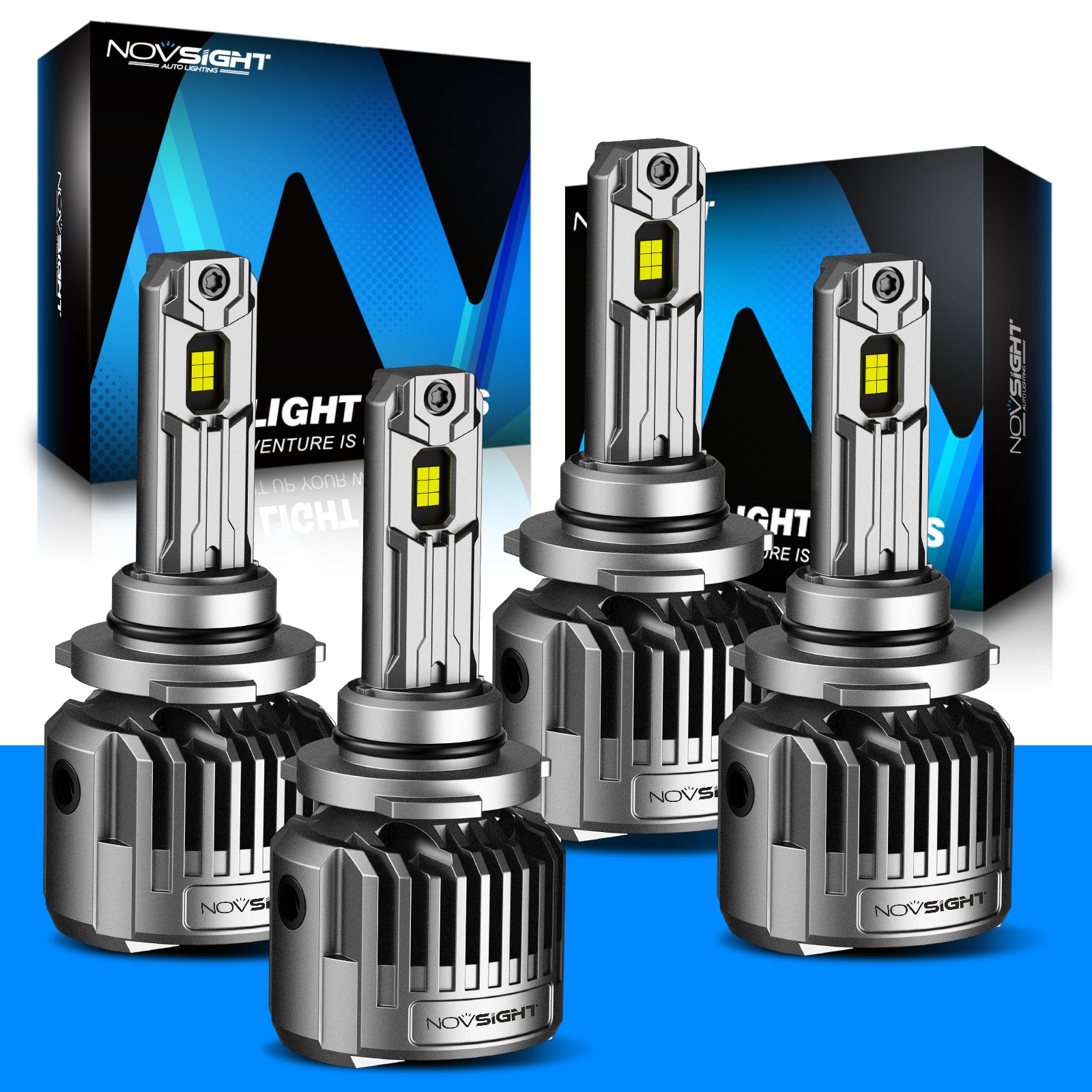 NOVSIGHT Combo 9005 + 9006 LED Headlight Kit Bulbs High Low Beam Bright 72000LM