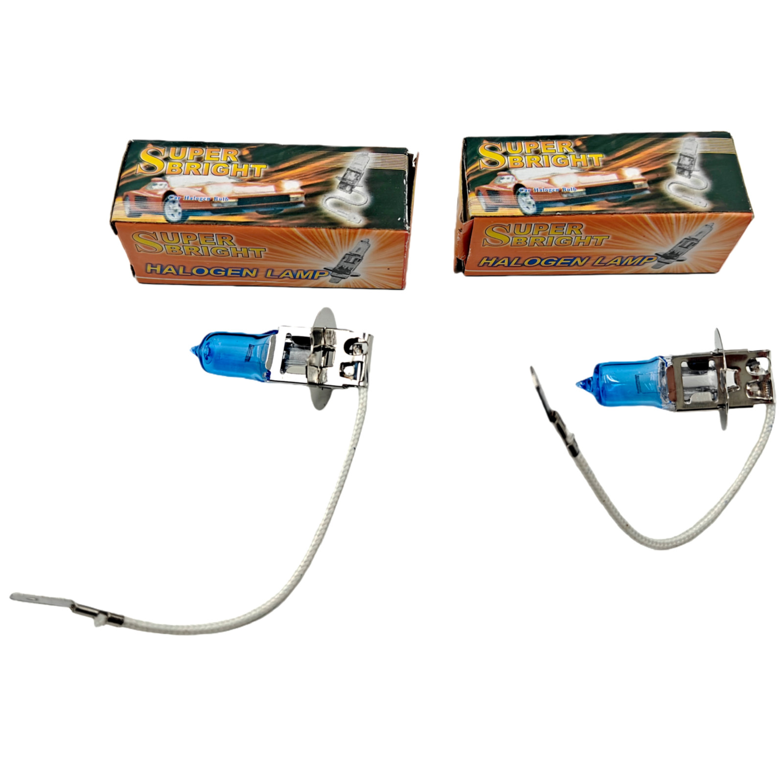 H3 100W 12V 6000K Xenon White Halogen Bulbs Front Left Right Car Headlight Lamp