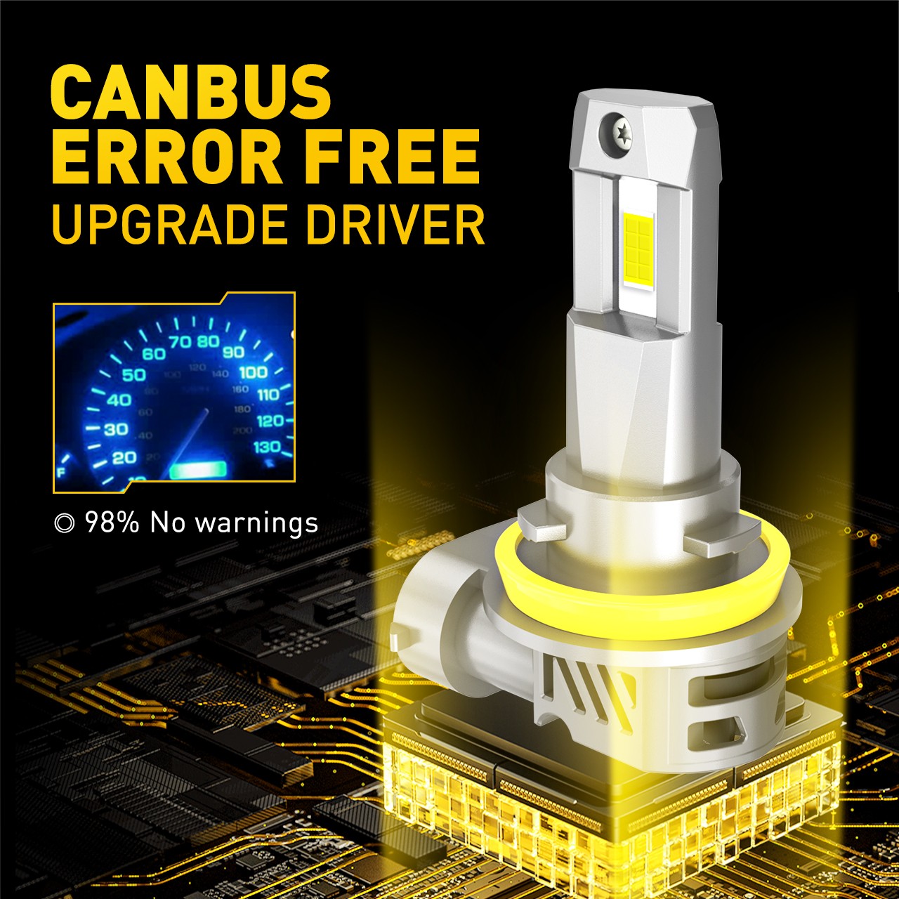 AUXITO H11 LED Headlight Super Bright Bulbs Kit 6500K White 330000LM Low Beam