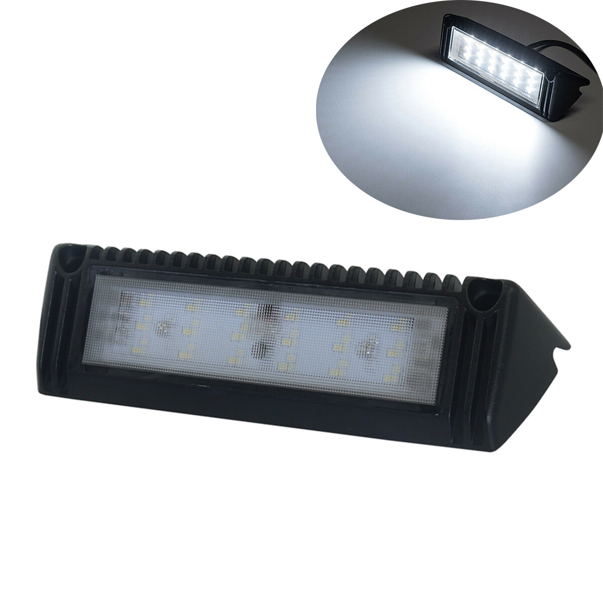 9inch 1800lm RV LED Exterior Light 40° Down Angle Flood Beam 6000K Cool-White