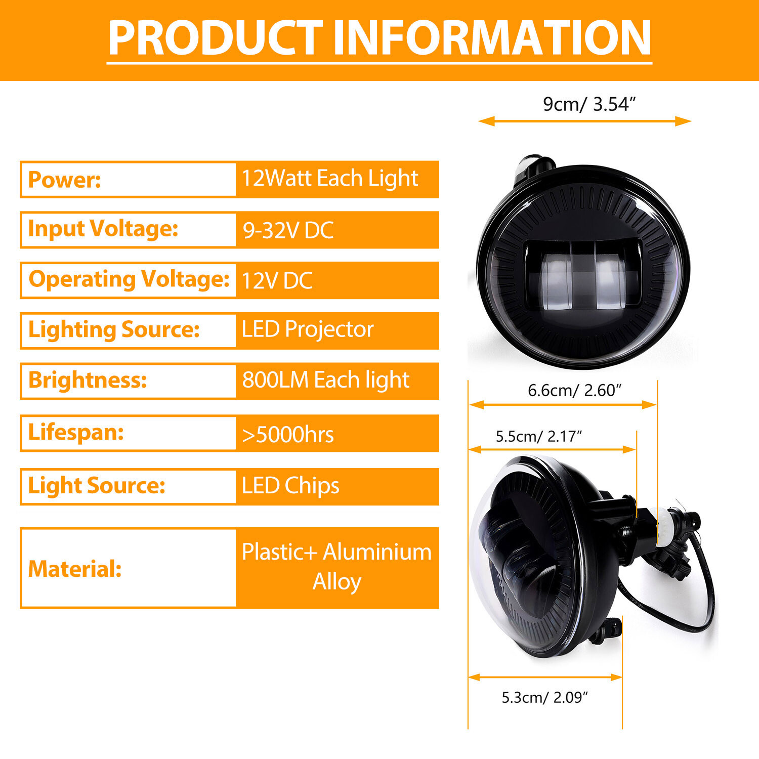 LED Fog Lights Bumper Lamps For 2007-2016 Chevy Tahoe Suburban Camaro GMC Yukon