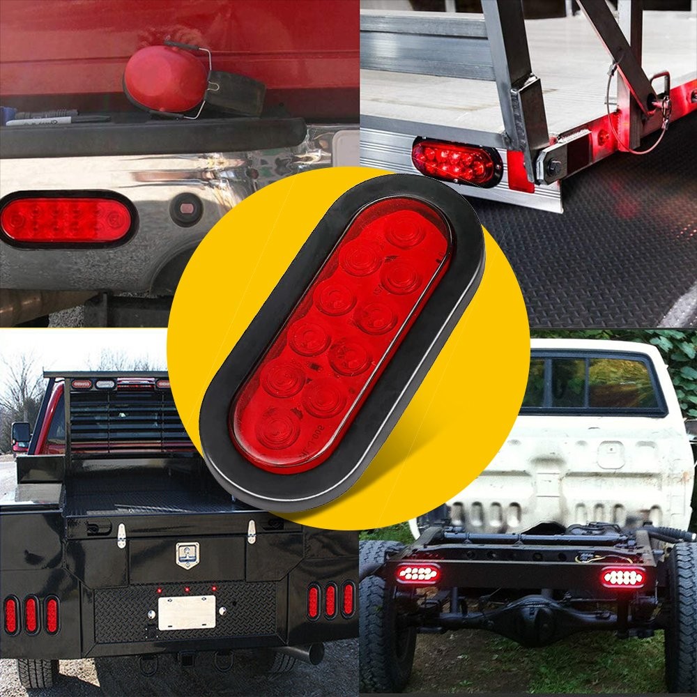 6″ LED 10 Round Lights Tail Rear Stop Light Brake Car Truck High Low Brightness