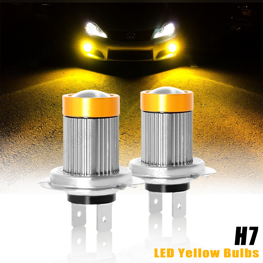For Yamaha YZF-R6 YZF-R1 3000k Yellow H7 LED Motorcycle Headlight Bulbs Kit T5