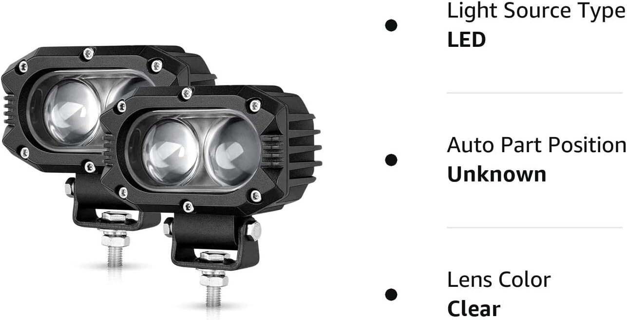 High-Quality Aluminum Housing LED Pod Spot Lights 2PCS – Waterproof Fog Lights