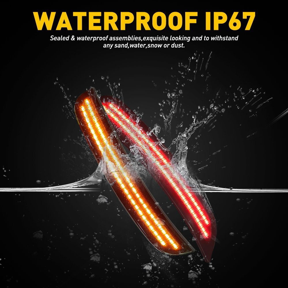 For 2015-21 Chrysler 300 Smoked LED Side Marker Light Front Rear Lamp 4PCS EXE