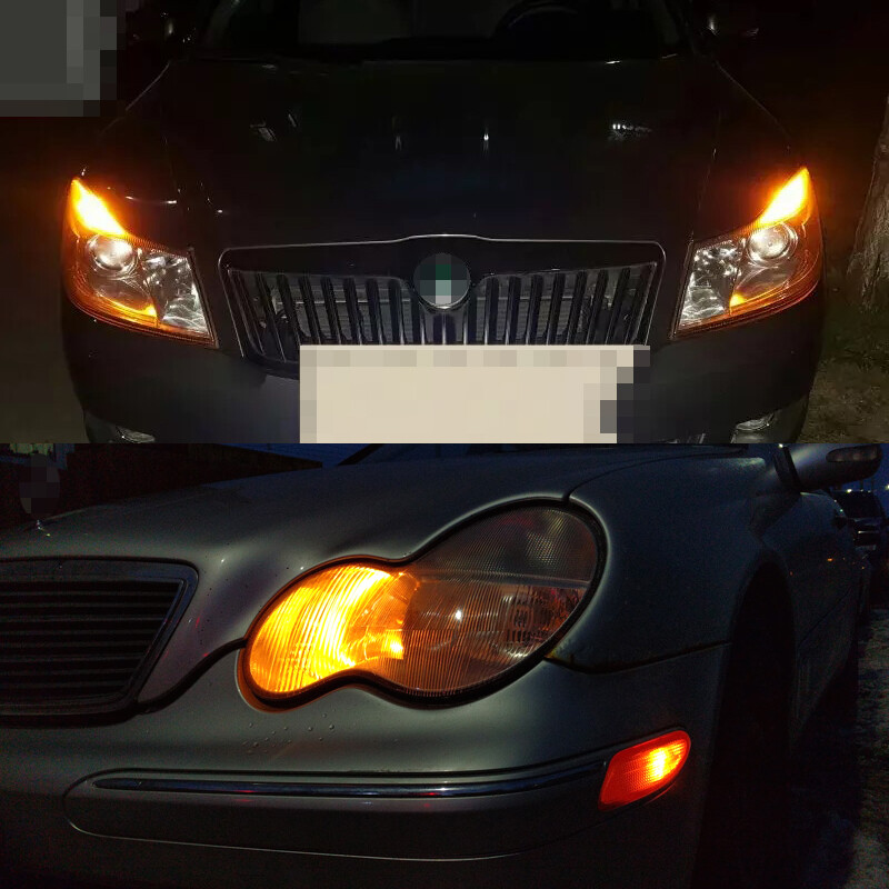 2x Amber Car Eyelid Position Parking City Lights W5W 2825 T10 168 194 LED Bulbs