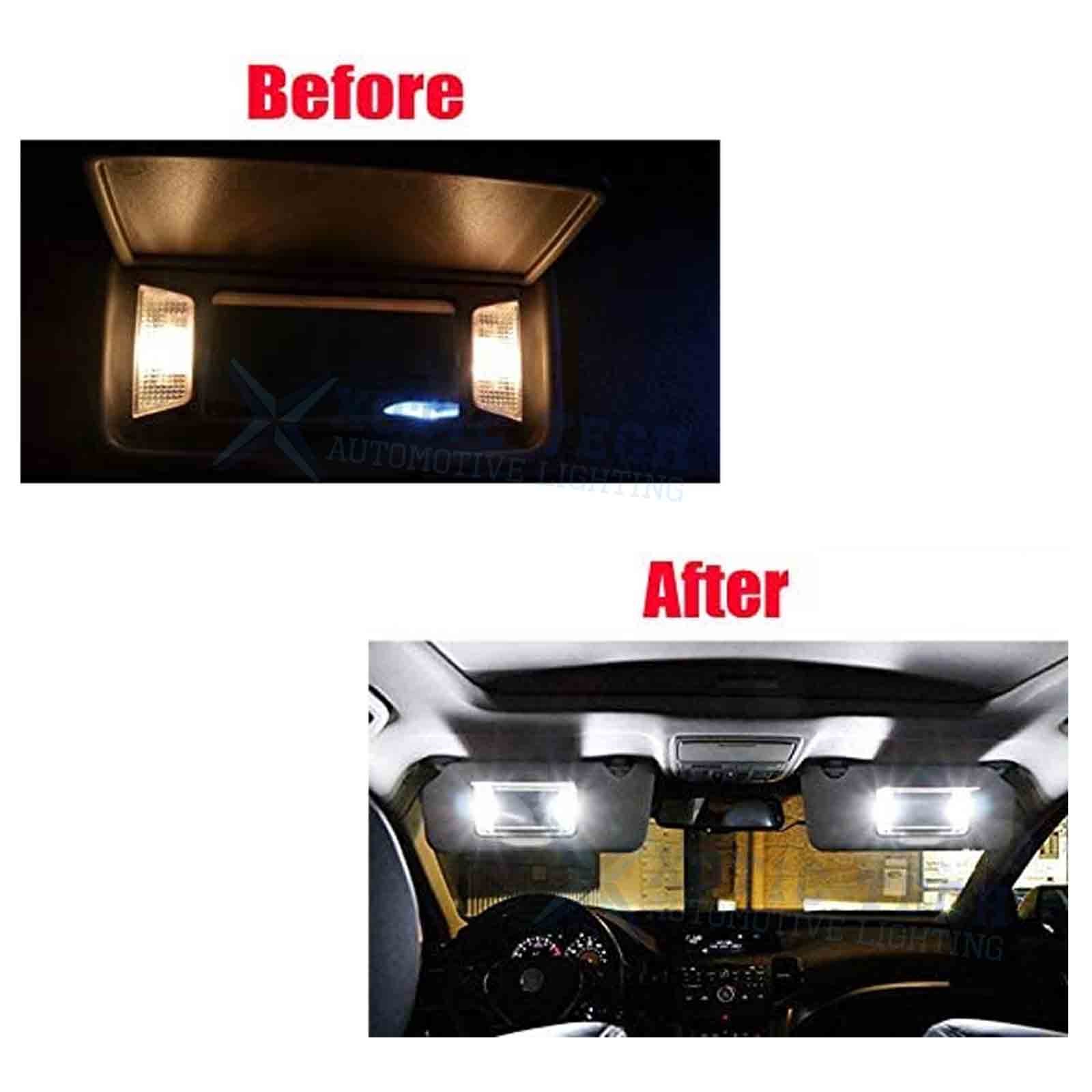 2x Pure White 29MM 6411 Bright 9-SMD LED Fuse Sun Visor Vanity Mirror Light Bulb