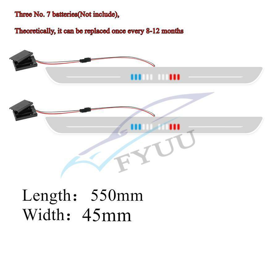 2Pcs 550*45mm Car LED Flowing Front Pedal Light Sill Pathway Welcome Scuff Light