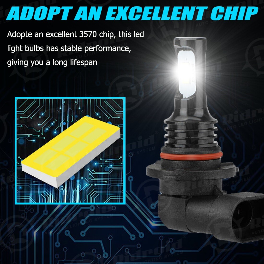 Pair 9140 9145 H10 HB3 9005 LED Fog Light 200W 6000K White Driving DRL Bulb