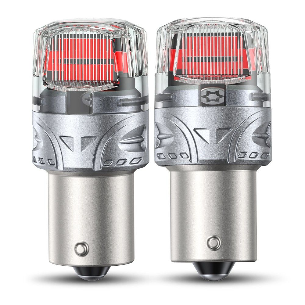 CANBUS 1156 LED Red Strobe Flash Brake Stop Tail Parking Light Bulb CANBUS N