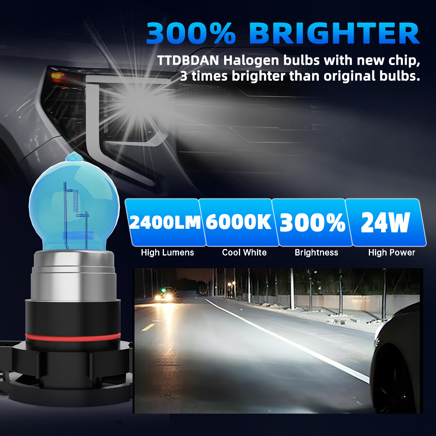 6PCS 9005+H11+5202 High Low Fog Beam Halogen Headlight Bulbs Combo Warm White