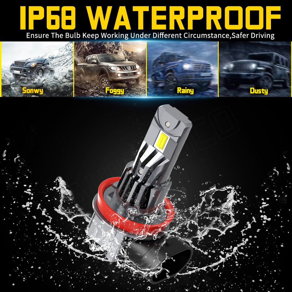 For Ford Fusion 2006-2018 White LED Headlights High Low Beam + Fog Lights Bulbs
