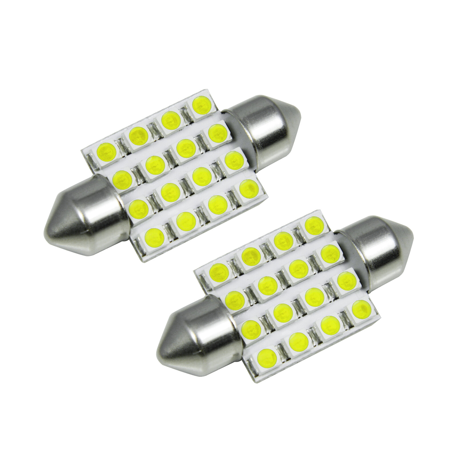 16-SMD 6418 C5W 36MM Festoon LED License Plate Tag Light Bulbs 6000K Xenon White