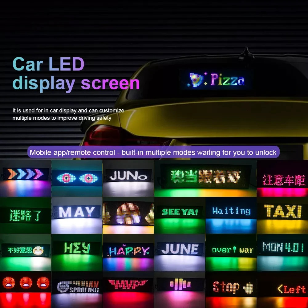 2PCS LED Eyes for Car Windshield Programmable Flexible LED Panel APP Controller