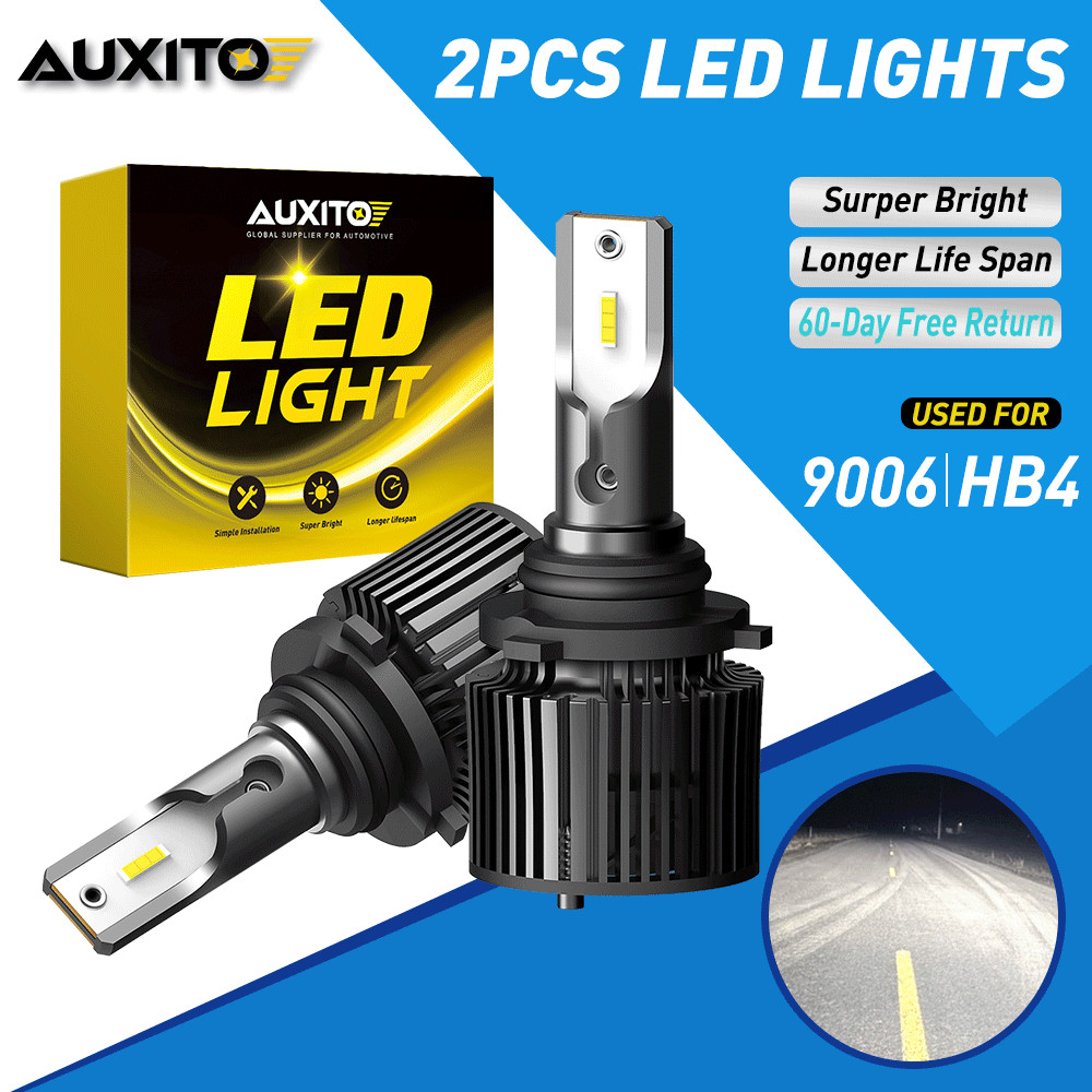 AUXITO 2x 9006 HB4 LED Headlight Kits Fog Bulbs High/Low Beam 6000K Super White