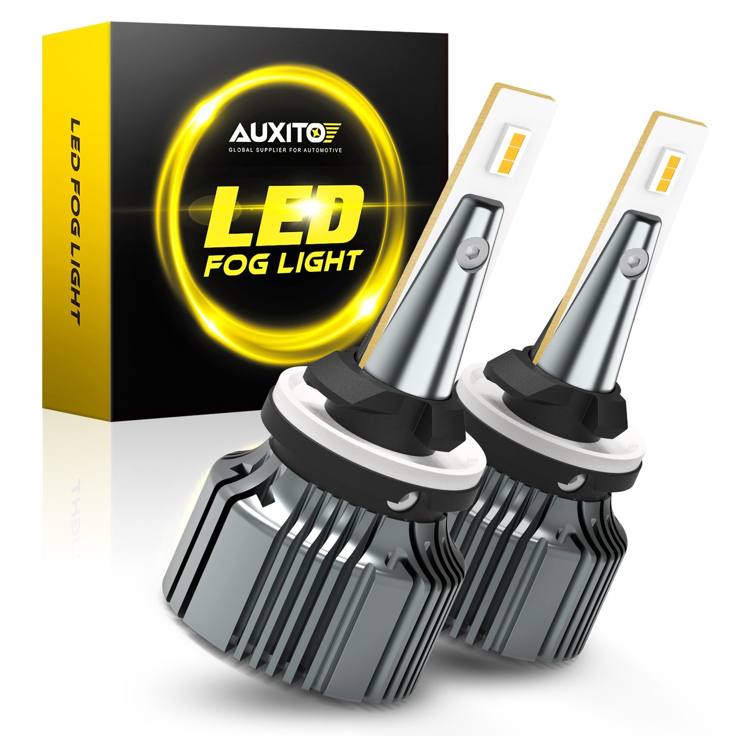 2pcs 880 899 LED Fog Light DRL Bulbs 28W 2000LM High Power 3000K Golden Yellow