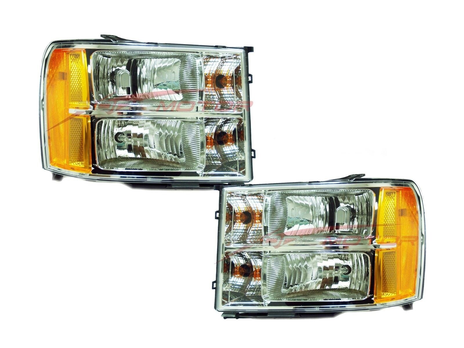 For 2007-2012 GMC Sierra 2500 3500 HD Head Lights Driver & Passenger Side