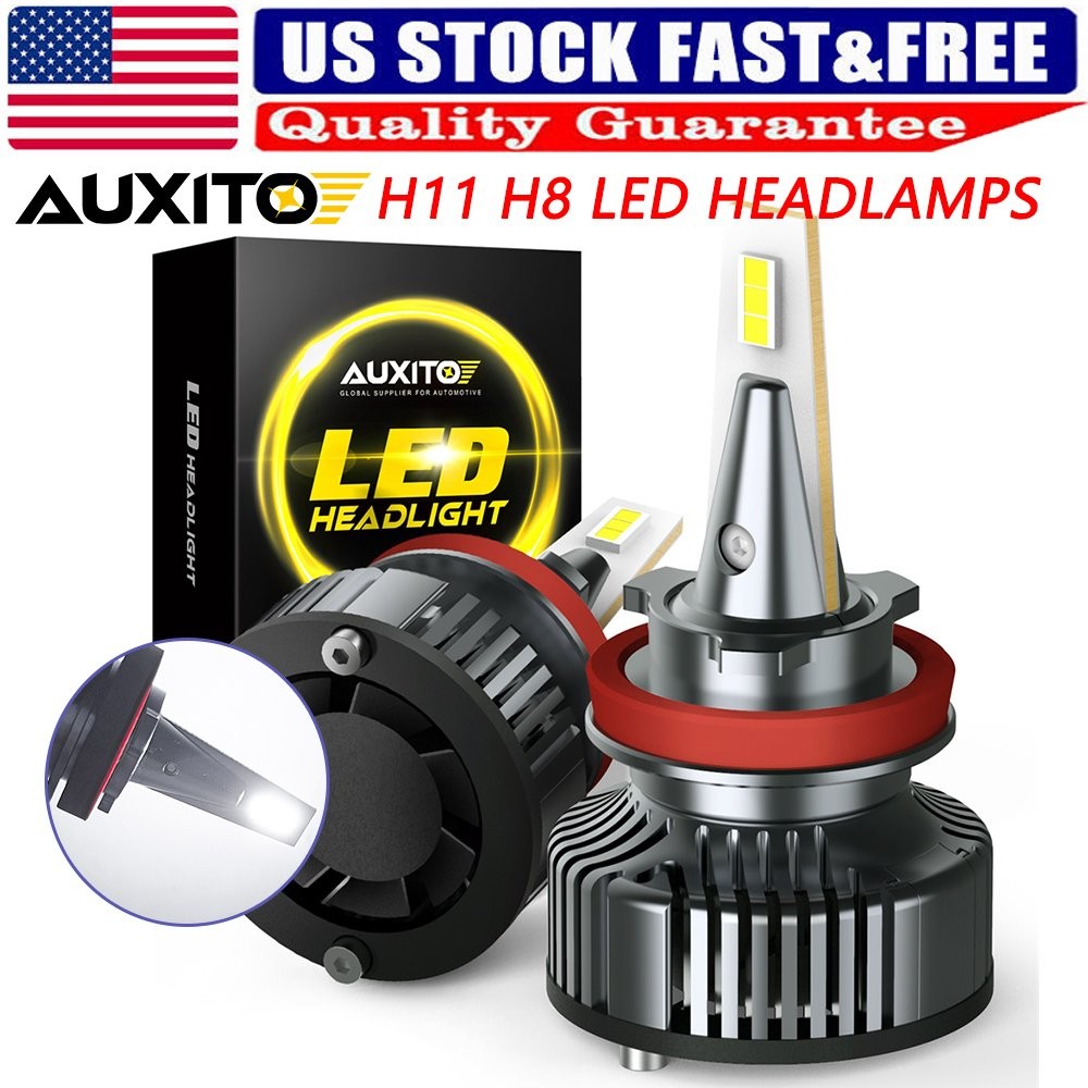 AUXITO Power H11 High H8 LED Headlight Kit Beam 16000LM CANBUS Low Free Error US