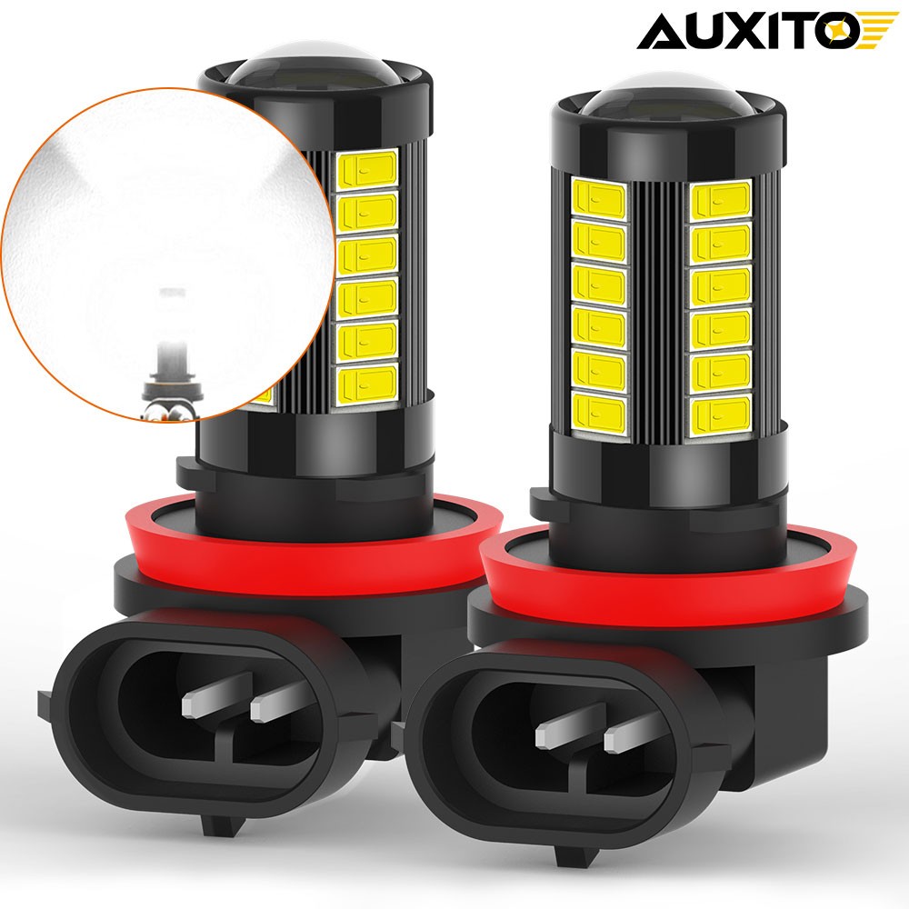 2x Auxito H16 H11 H8 LED Fog Light Bulb 6000K 33W Super Bright 5630smd HD 2000LM