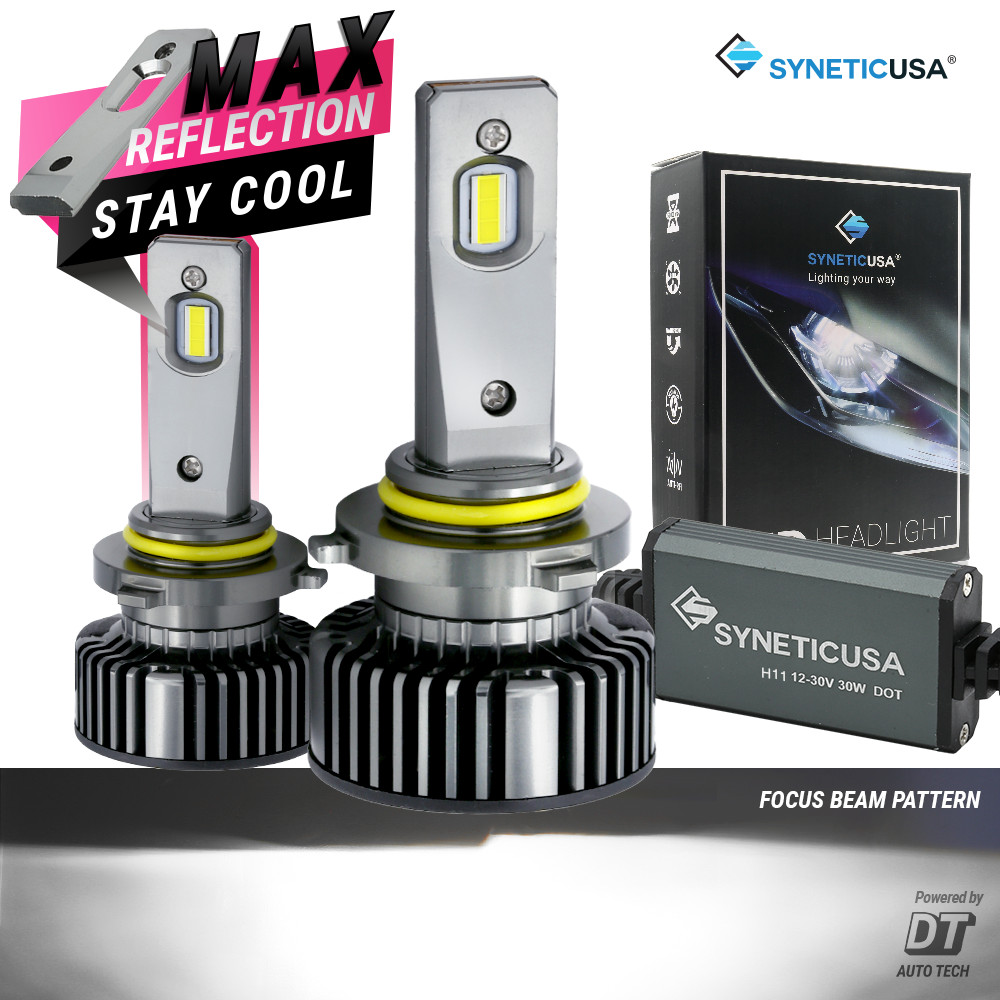 New Syneticusa 9005 HB3 CSP LED Headlight Bulbs 6000K White Light Kit High Beam