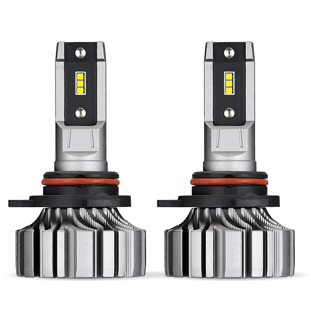 NOVSIGHT 9012 HIR2 LED Headlight Bulbs 6500K 10000LM Cold White Easy Install 2x