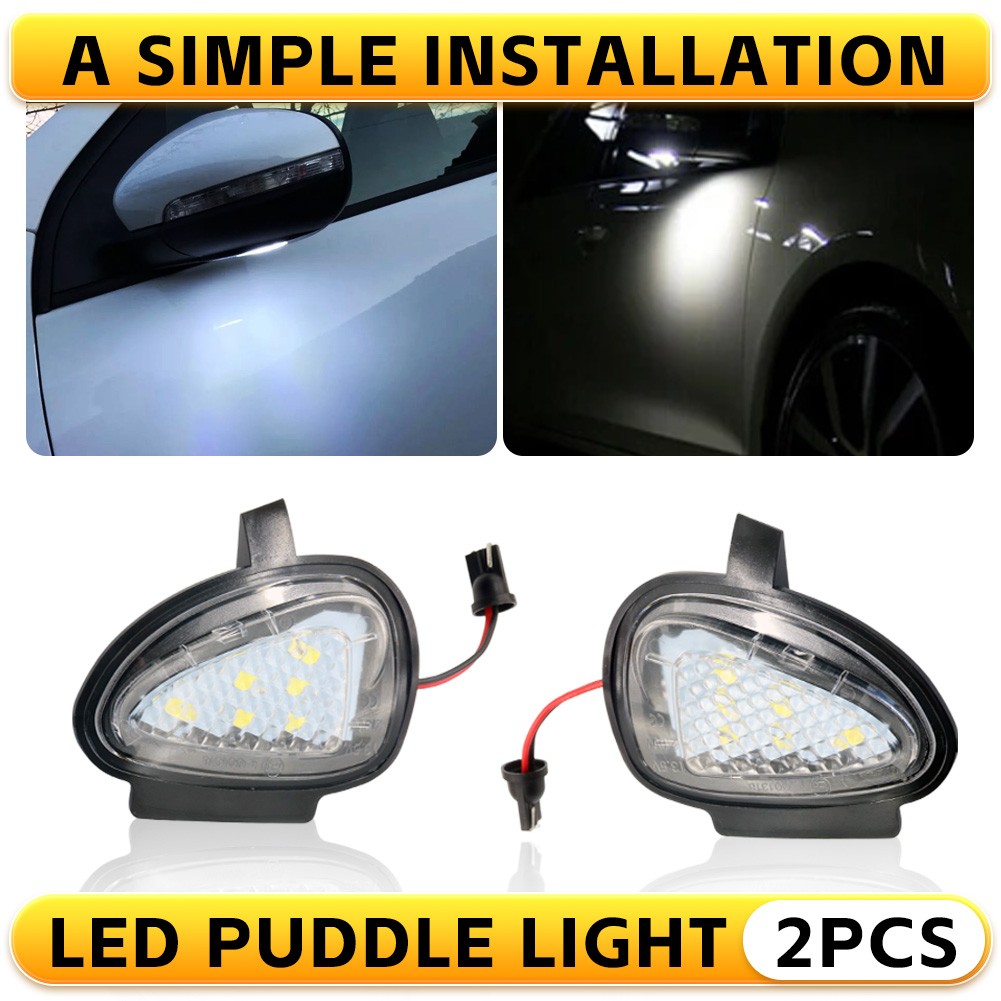 2Pcs For Volkswagen MK6 Golf GTi 2008-2014 LED Under Mirror Side Puddle Lights