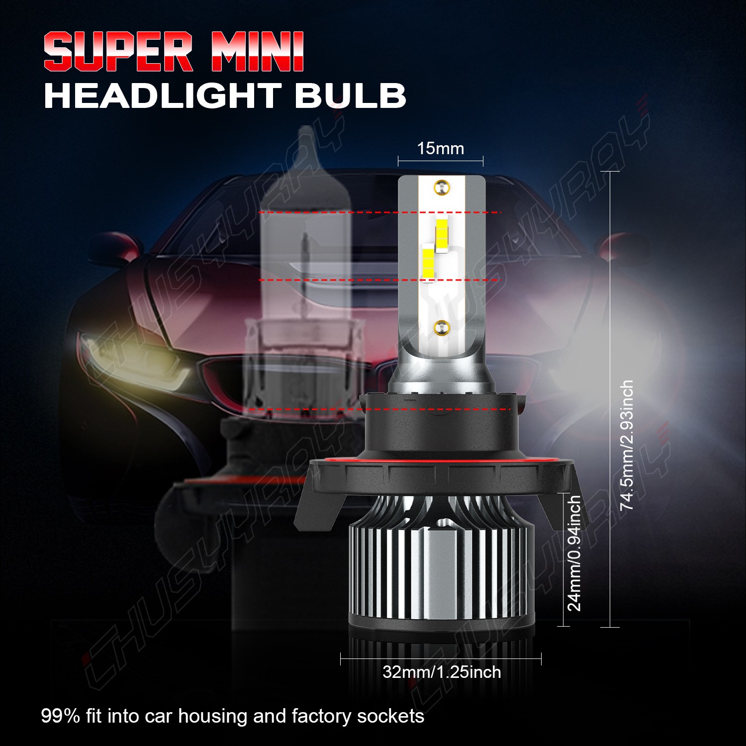 For 2004-2014 Ford F150 6000K LED Headlight Hi/Lo + Fog Light 4 Bulbs Combo kit